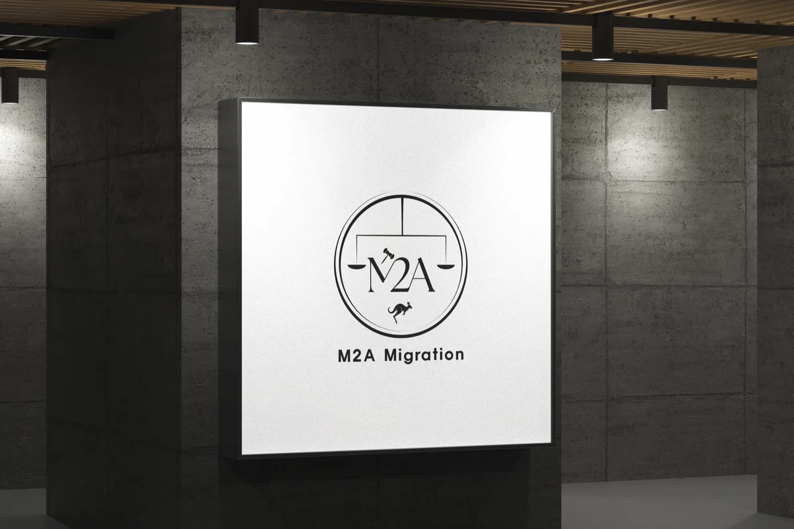 M2A Migration 로고 사이니지